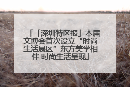「深圳特区报」本届文博会首次设立“时尚生活展区”东方美学相伴 时尚生活呈现