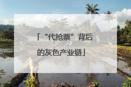 “代抢票”背后的灰色产业链