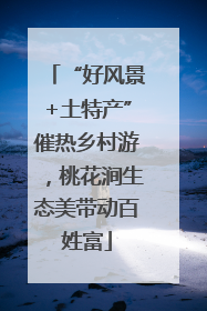 “好风景+土特产”催热乡村游，桃花涧生态美带动百姓富