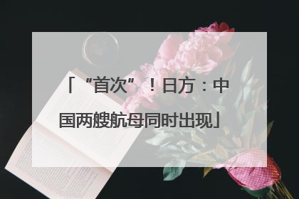 “首次”!日方:中国两艘航母同时出现