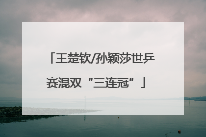 王楚钦/孙颖莎世乒赛混双“三连冠”