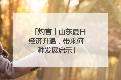 灼言丨山东夏日经济升温，带来何种发展启示