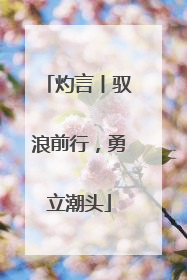 灼言丨驭浪前行，勇立潮头