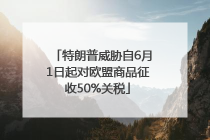 特朗普威胁自6月1日起对欧盟商品征收50%关税