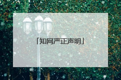 知网严正声明
