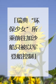 瑞典“环保少女”所乘前往加沙船只被以军登船控制