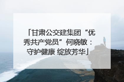 甘肃公交建集团“优秀共产党员”何晓敏：守护健康 绽放芳华