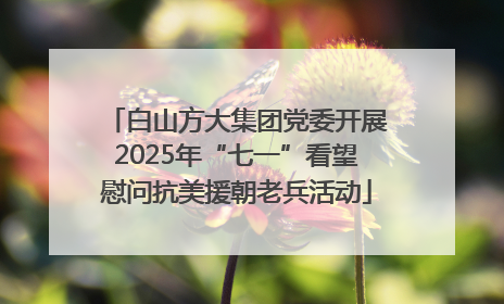 白山方大集团党委开展2025年“七一”看望慰问抗美援朝老兵活动