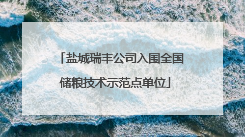 盐城瑞丰公司入围全国储粮技术示范点单位