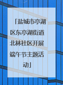 盐城市亭湖区东亭湖街道北林社区开展端午节主题活动