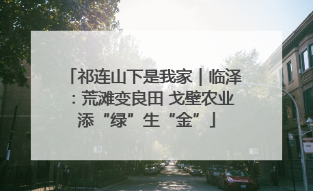 祁连山下是我家｜临泽：荒滩变良田 戈壁农业添“绿”生“金”