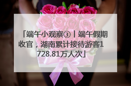 端午小观察③丨端午假期收官，湖南累计接待游客1728.81万人次