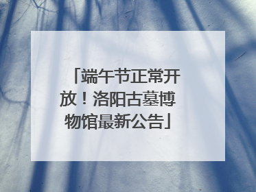 端午节正常开放！洛阳古墓博物馆最新公告