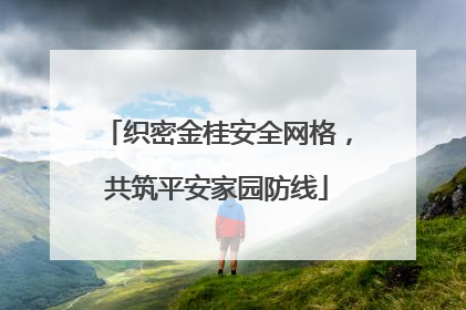 织密金桂安全网格，共筑平安家园防线