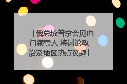 俄总统普京会见也门领导人 将讨论政治及地区热点议题