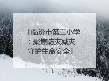 临汾市第三小学：聚焦防灾减灾 守护生命安全