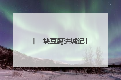 一块豆腐进城记