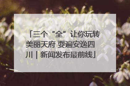三个“全”让你玩转美丽天府 耍遍安逸四川｜新闻发布最前线