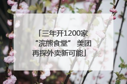 三年开1200家“浣熊食堂” 美团再探外卖新可能