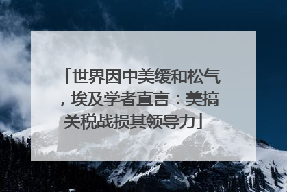 世界因中美缓和松气，埃及学者直言：美搞关税战损其领导力
