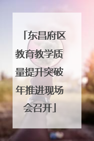 东昌府区教育教学质量提升突破年推进现场会召开