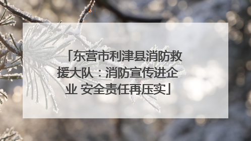 东营市利津县消防救援大队：消防宣传进企业 安全责任再压实
