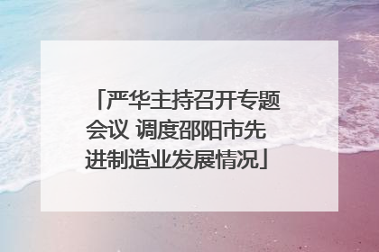 严华主持召开专题会议 调度邵阳市先进制造业发展情况