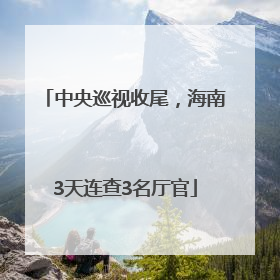 中央巡视收尾，海南3天连查3名厅官
