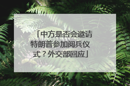 中方是否会邀请特朗普参加阅兵仪式？外交部回应