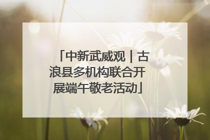 中新武威观｜古浪县多机构联合开展端午敬老活动