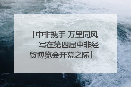 中非携手 万里同风——写在第四届中非经贸博览会开幕之际