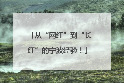 从“网红”到“长红”的宁波经验！