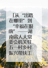 从“出路在哪里”到“幸福在眼前”——湖南省人大常委会机关驻五一村乡村振兴帮扶工作队书写振兴答卷