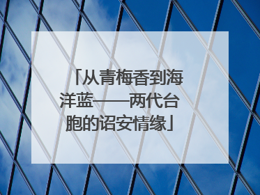 从青梅香到海洋蓝——两代台胞的诏安情缘