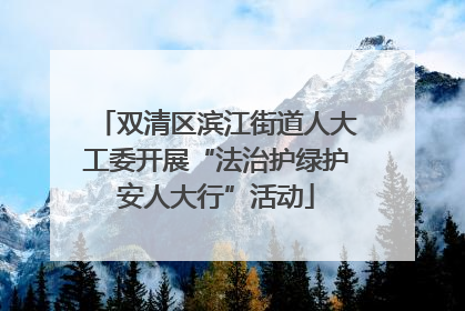 双清区滨江街道人大工委开展“法治护绿护安人大行”活动