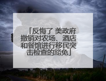 反悔了 美政府撤销对农场、酒店和餐馆进行移民突击检查的豁免