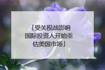 受关税战影响 国际投资人开始重估美国市场