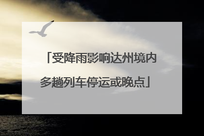 受降雨影响达州境内多趟列车停运或晚点