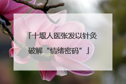 十堰人医张发以针灸破解“情绪密码”