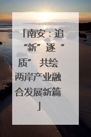 南安：追“新”逐“质” 共绘两岸产业融合发展新篇