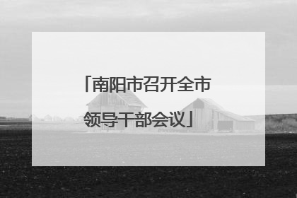 南阳市召开全市领导干部会议