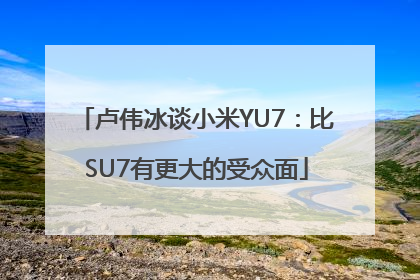 卢伟冰谈小米YU7：比SU7有更大的受众面