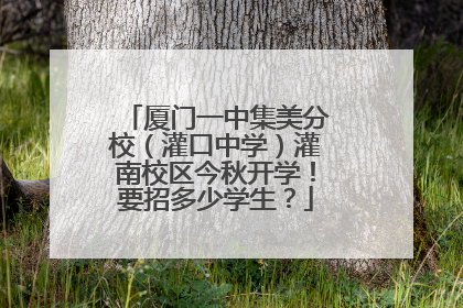 厦门一中集美分校（灌口中学）灌南校区今秋开学！要招多少学生？