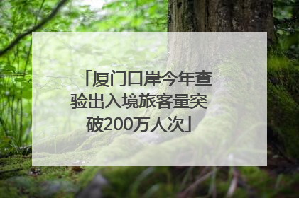 厦门口岸今年查验出入境旅客量突破200万人次