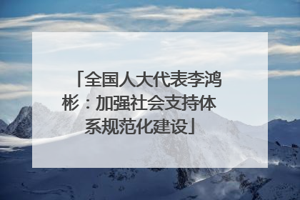 全国人大代表李鸿彬：加强社会支持体系规范化建设