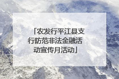 农发行平江县支行防范非法金融活动宣传月活动
