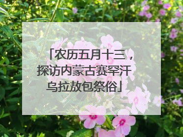 农历五月十三，探访内蒙古赛罕汗乌拉敖包祭俗