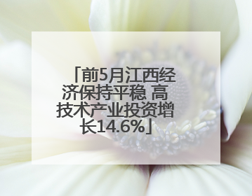 前5月江西经济保持平稳 高技术产业投资增长14.6%