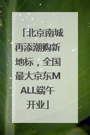 北京南城再添潮购新地标，全国最大京东MALL端午开业