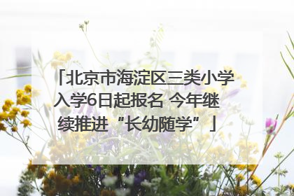 北京市海淀区三类小学入学6日起报名 今年继续推进“长幼随学”